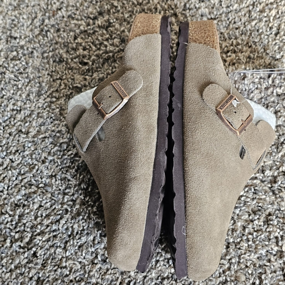 BIRKENSTOCK - Boston Soft Footbed Suede Leather - Taupe - EU 35, 225 L 4-US4.5 - Picture 10 of 11